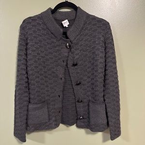 Like NEW Armani Collezioni sweater cardigan button front size 40 Grey black